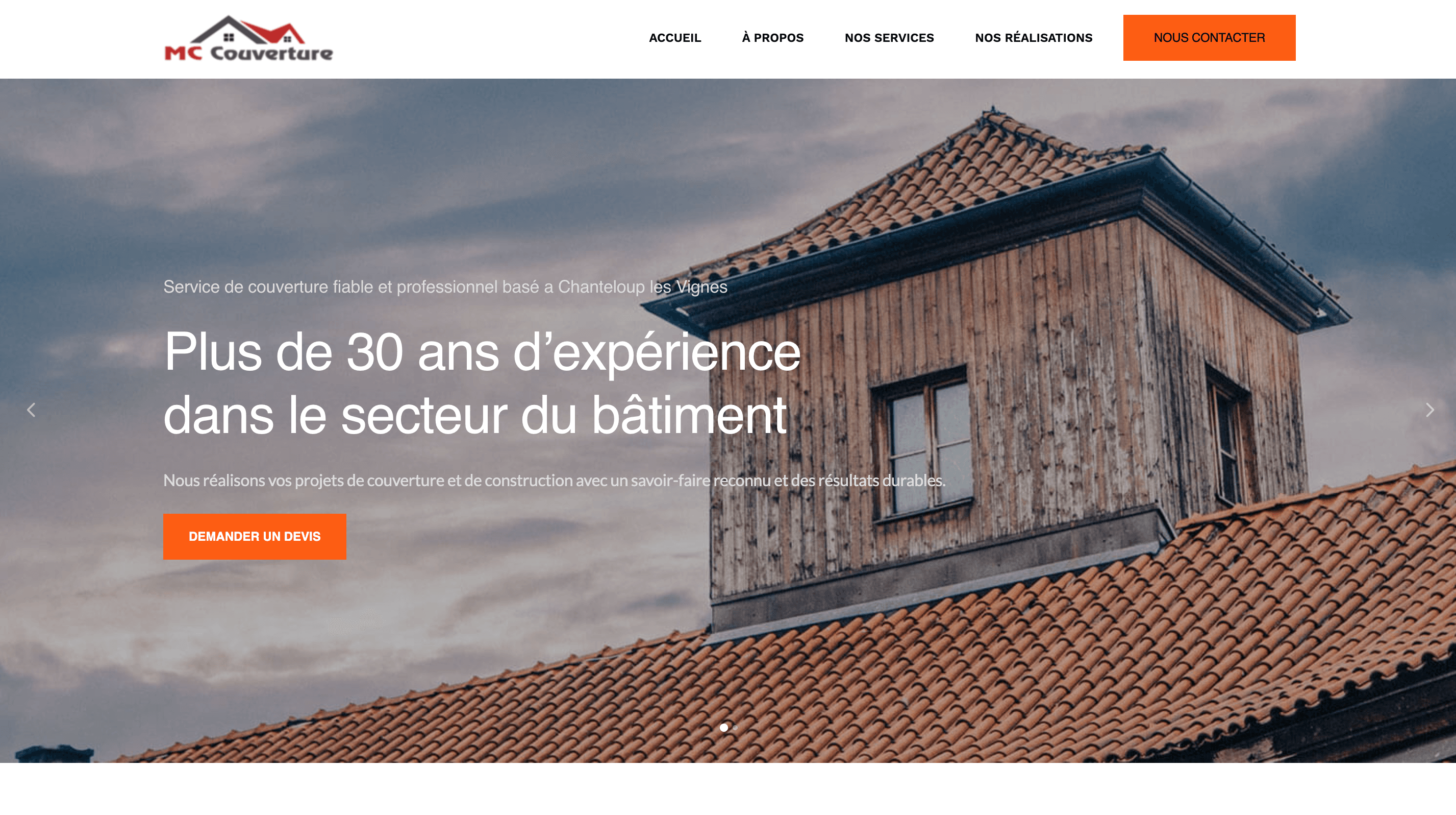 Projet réalisé par Webyvision : site de Mccouverture, Artisans / BTP