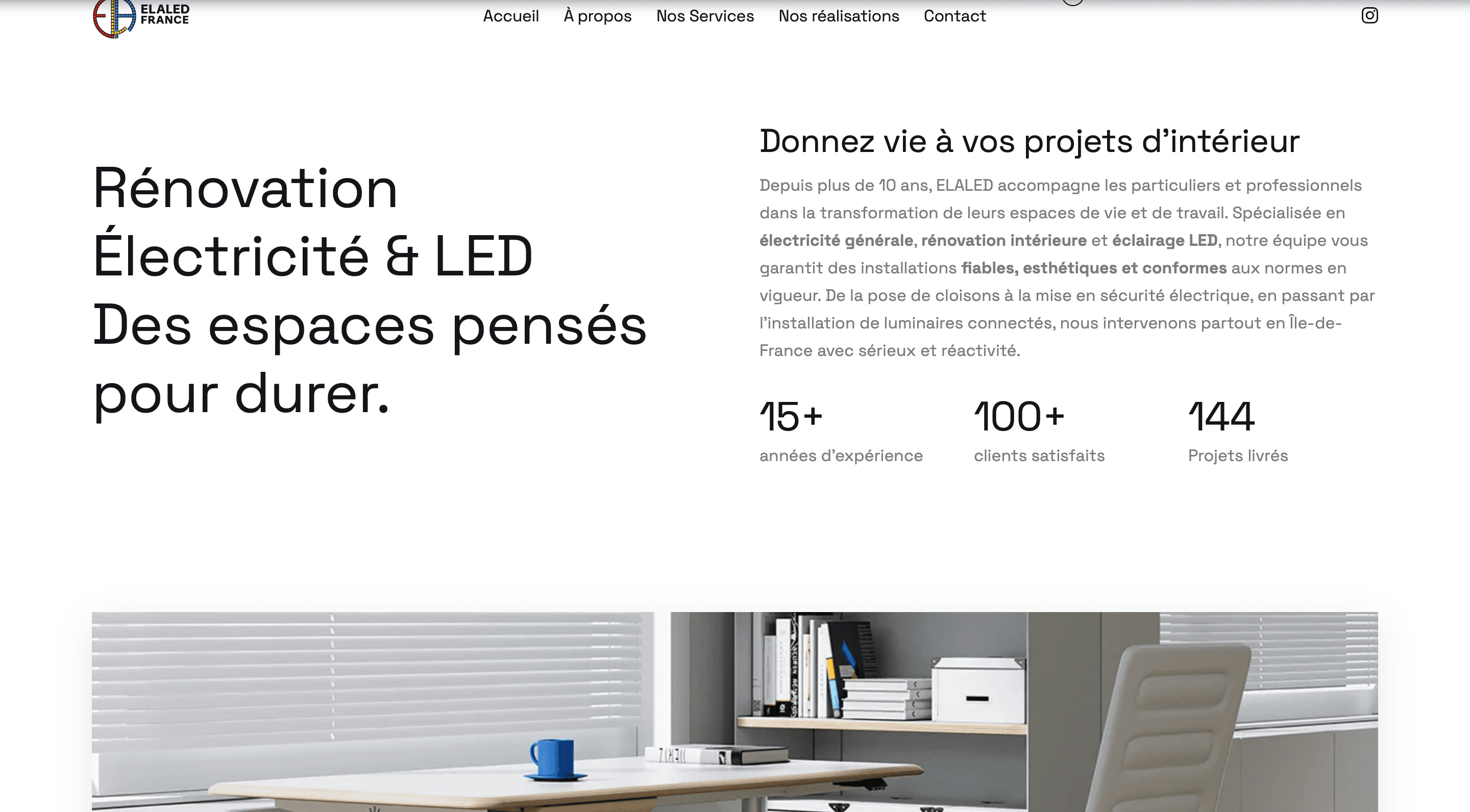 Projet réalisé par Webyvision : site de Elaled, Artisans / BTP
